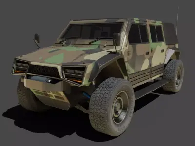Maung Pindad Military car Low-poly 3D model