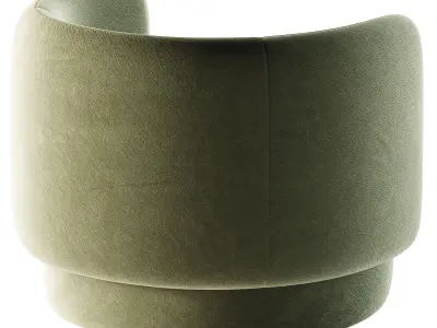 Aria 3 seater Flannette Armchair 3D model