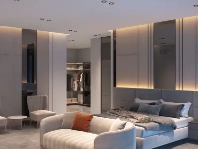 luxury master bedroom 3D model