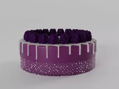 Purple Cream Cake 3D model