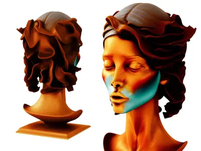 Abstract Female Sculpture Bust 3D model