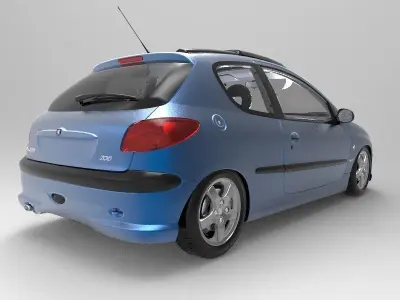 Peugeot 206 GTI 2009 interior 3D model