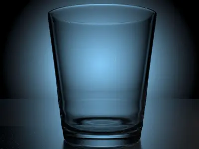 3D glass cup model empty Free low-poly 3D model