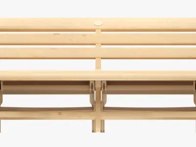 Faux Wood Bench 3D model