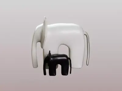 Elephant Figurine Low-poly 3D model