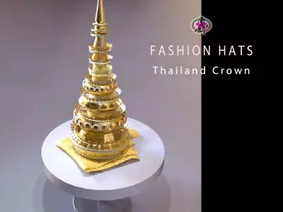 Fashion Headgear - Thailand Crown Low-poly 3D model