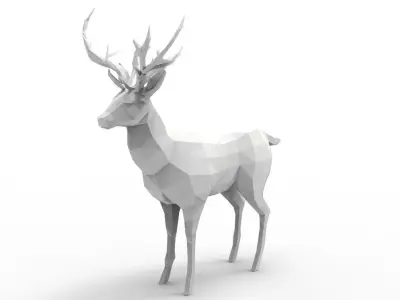 Lowpoly Animal - deer Low-poly 3D model