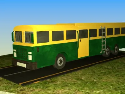 Indian Bus Model Type 2 Free low-poly 3D model