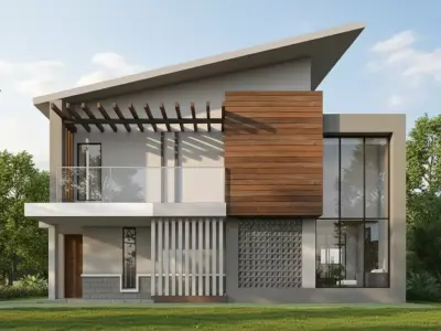 Small Modern Villa and  Luxury Bungalow Low-poly 3D model