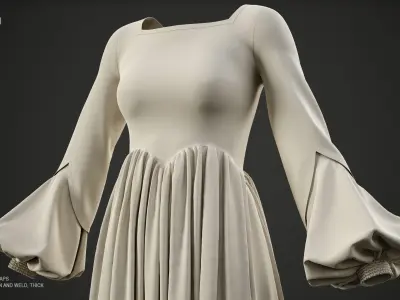 Women Victorian Vintage Outfit- VOL10 - ZPRJ-FBX-OBJ Files 3D model