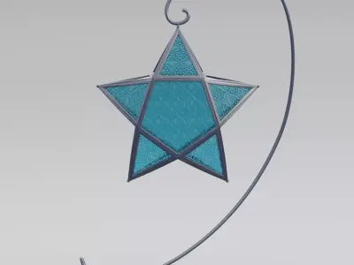 Moroccan Star glass lantern 3D model