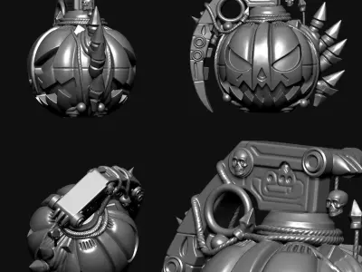 Halloween Grenade Pumpkin  Spooky Decor 3D print model