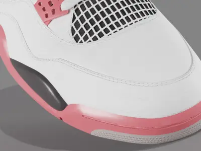 Nike Air Jordan 4 Retro Fire Red Shoe Low-poly 3D model