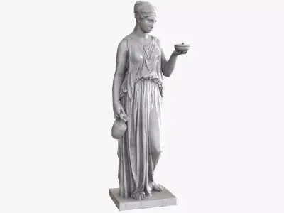 Hebe Statue - Marble Low-poly 3D model