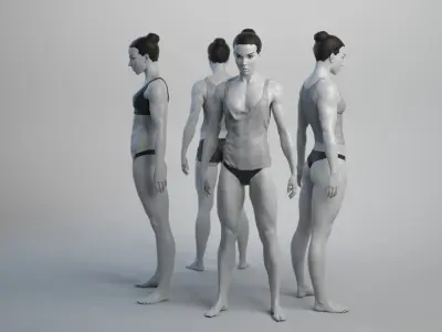 Female Basemesh 08 Low-poly 3D model