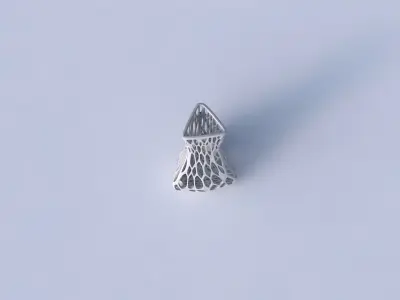 Vase puffy triangle with twisted organic lattice 3D print model