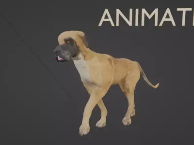 GREAT DANE Low-poly 3D model