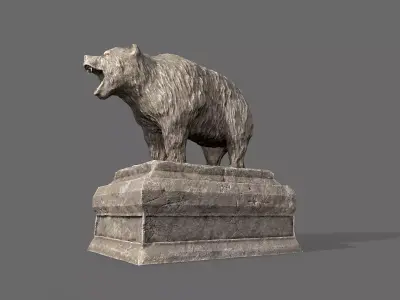 Bear Statue Low-poly 3D model