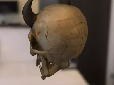 demon Skull with Horns 3D model