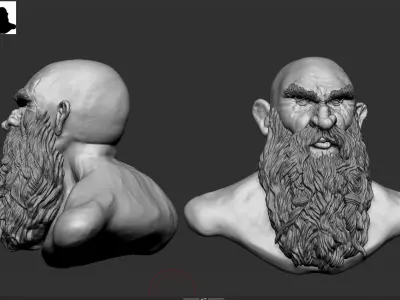 Dwarf head Free 3D model