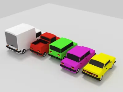 Poly Car pack   Low-poly 3D model