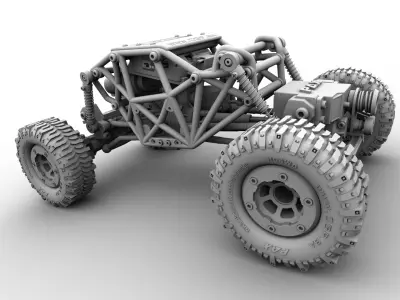 High-Performance Buggy Crawler 3D Model - Detailed and Realistic Low-poly 3D model