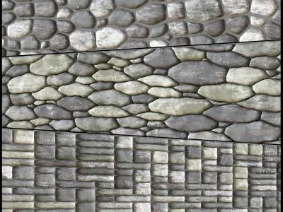 Stone wall 3D model