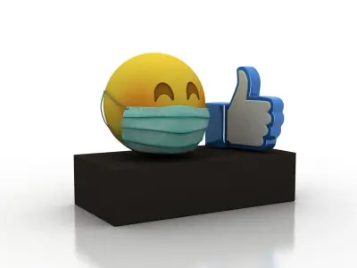 Coronavirus consequences Low-poly 3D model