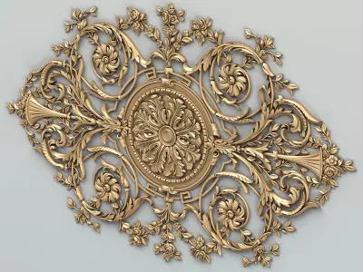 Carved decor central 017 3D model