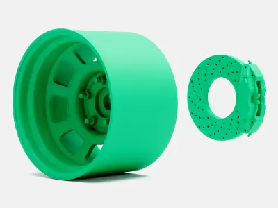 15x10 Bassett D-Hole Wheel and Brake 3D print model