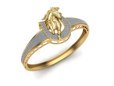 Horse and Horseshoe Bracelet 3D print model