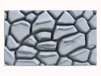 Layered Slate Rock Wall Component 3D model