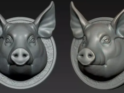 Pig Head 3D print model
