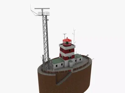 Light House Drogden Low-poly 3D model