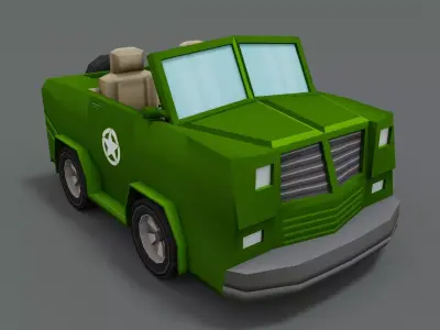 Cartoon Jeep Low-poly 3D model