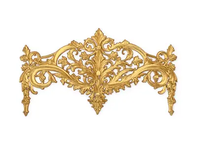 Classic Carved Bed 3D model 14  3D model