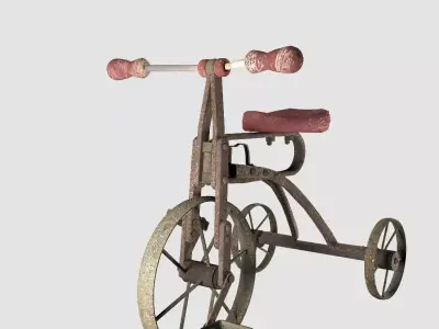 Old Rusty Children Bicycle 3D model