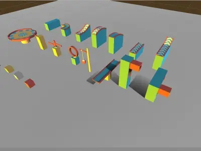 Stunt track Low-poly 3D model