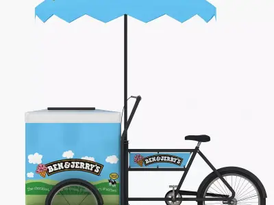Ben and Jerry Ice Cream Cart Low-poly 3D model