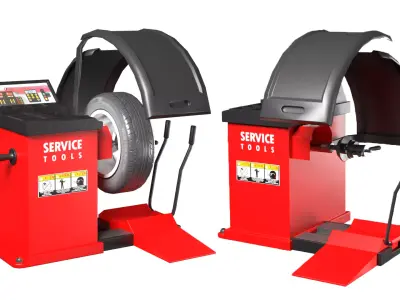 Tire Balancer Machine Low-poly 3D model