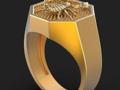 scorpion ring Silver Gold  Print 3D print model