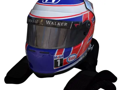 Button Helmet 2016 Low-poly 3D model