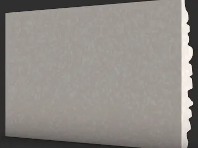 Overgrown Stone Wall Section Detail 3D print model