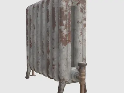 Game-ready rusty radiator - Unity - HDRP - UE4  Low-poly 3D model