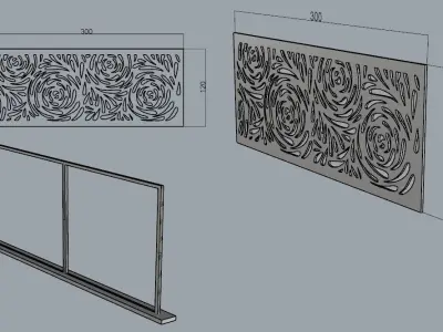 lasercut panel flora  Free 3D model