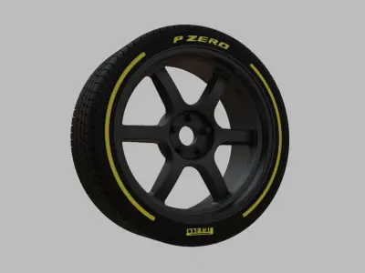Miniature Konig Hexaform Rim and Tire - 3d Print - No Texture 3D print model