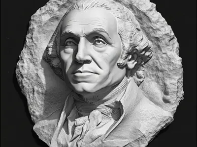 3D BasRelief Model of George Washington 3D print model