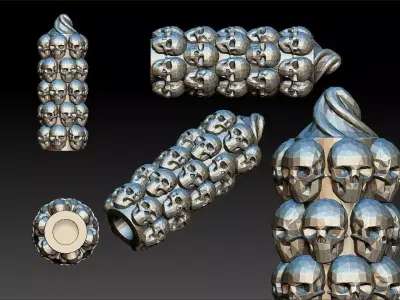 Skull Foot Pegs Harley Davidson Diameter 16mm 3D print model