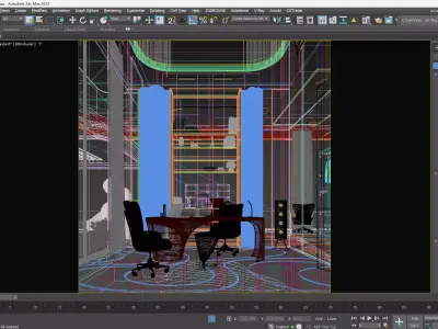 Luxury Villa Office Executive Interior   3D Model MAX FBX 3D model