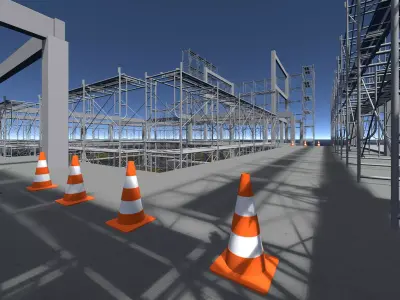 Town hall building under construction 25-56 3D model